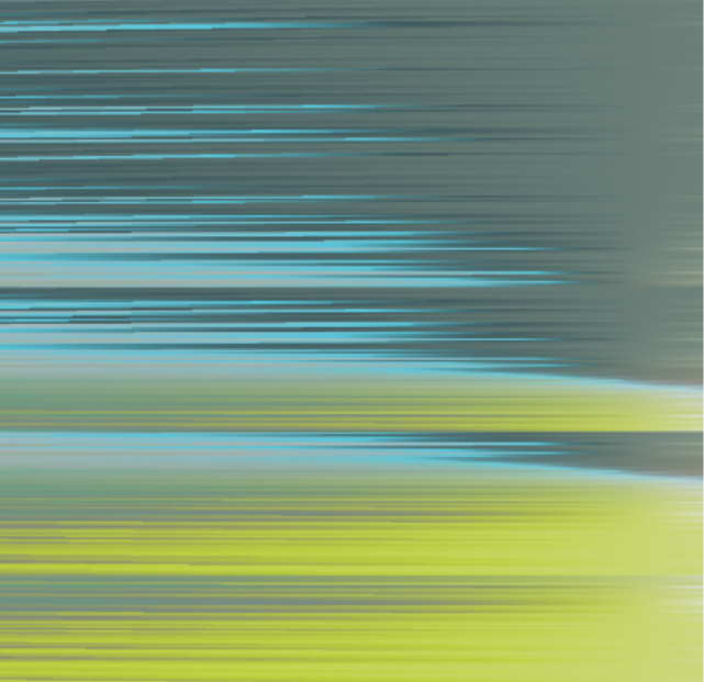 Horizontally streaked field of blue, olive, and pale green tones